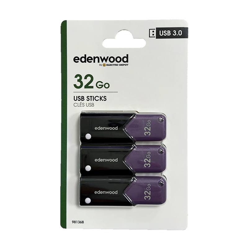 Pack De 3 Cles 3.0 Usb Edenwood 32go - Total 96go Bon état -  reconditionné disponible sur Electro Depot